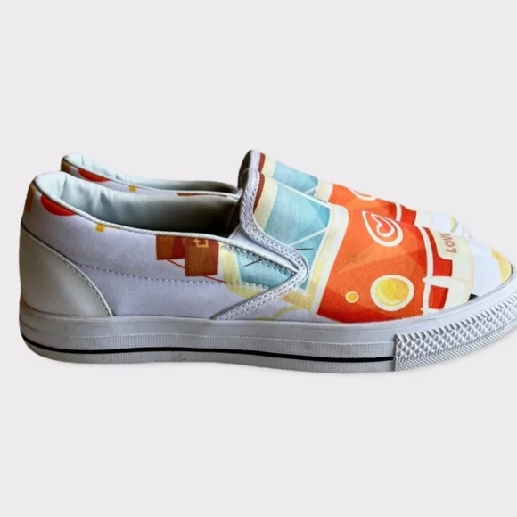 VW Camper Van Inspired Love Bus Slip on Sneakers. Sz 9 - Picture 6 of 9